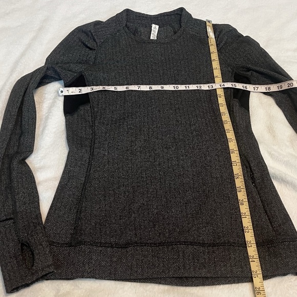 Lululemon Think Fast Long Sleeve Heathered Herringbone Rulu Pullover Size 6 - Picture 10 of 11